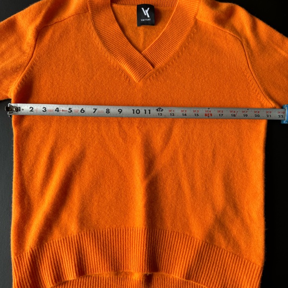 Van Kukil Kashmir cashmere size small orange women’s sweater. - Picture 9 of 11